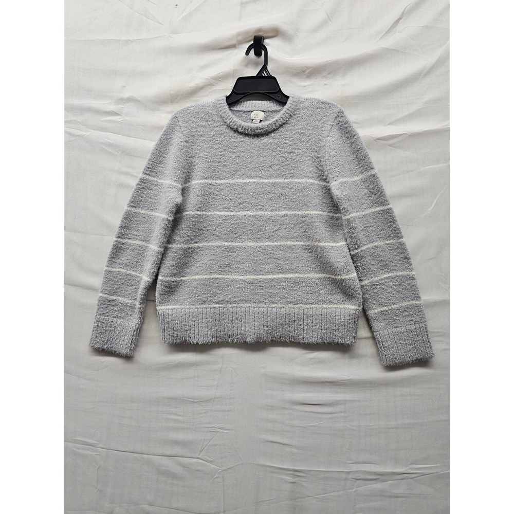 A New Day Womens Striped Pullover Sweater Grey Polyester Casual Size XS